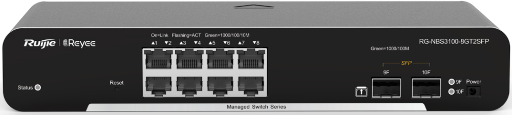 Коммутатор Reyee 8-Port Gigabit L2 Managed Switch, 8 Gigabit RJ45 Ports,2 SFP Slots, Desktop Steel Case (RG-NBS3100-8GT2SFP) Ruijie - фото №3