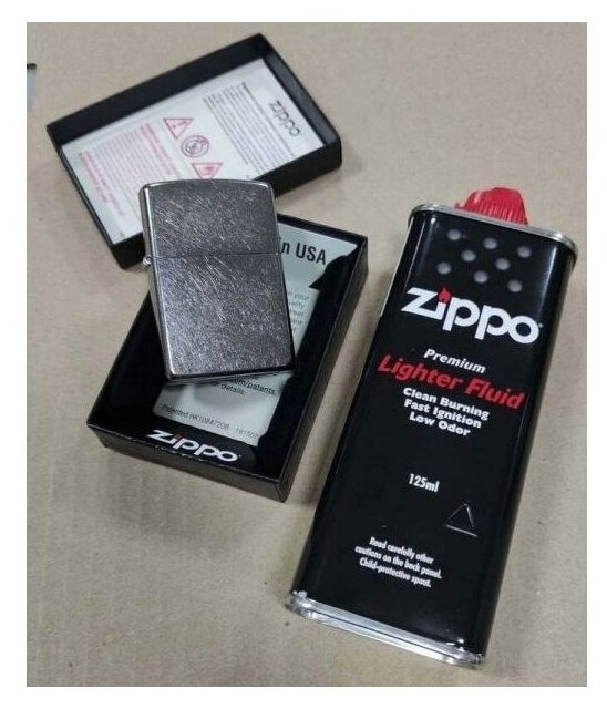 Набор Зажигалка ZIPPO Classic Street Chrome и Топливо 125 мл