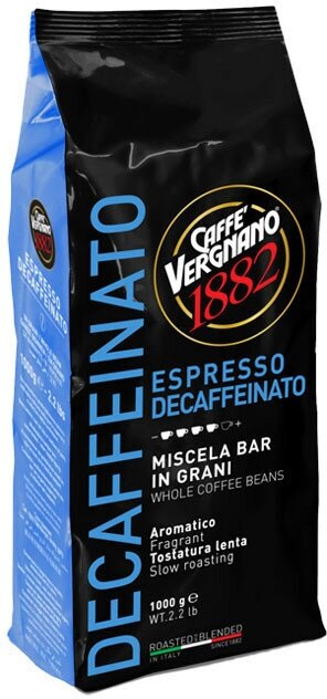 Кофе в зернах Vergnano Espresso Decaffeinato (Эспрессо Декафеинато), 1кг