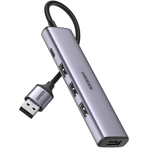 UGREEN USB-хаб UGREEN CM473 Space Gray (20805) хаб hoco hb1 line machine usb to 4xusb серебристый