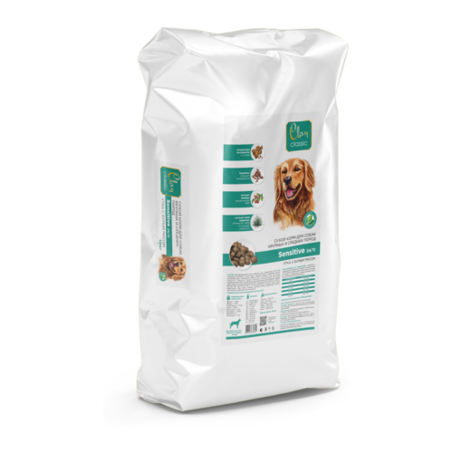 CLAN - Сухой корм для взрослых собак крупных и средних пород, утка с бурым рисом (Sensitive-24/11) 20 кг