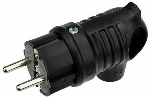 Вилка угловая влагозащ. с кольцом с/з 16А IP44 каучук Rexant 111-002