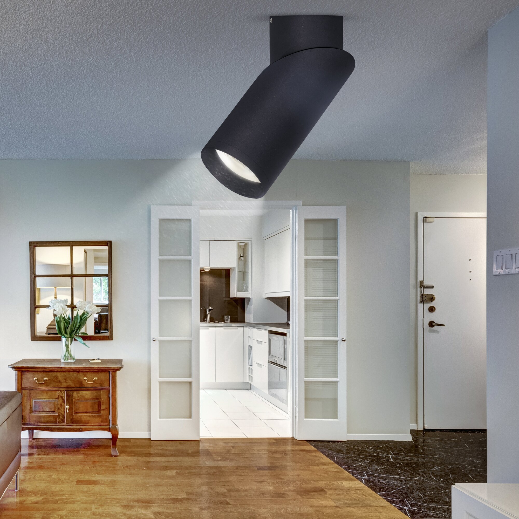 фото Светильник настенно-потолочный спот ЭРА OL18-BK MR16-GU10, черный, 1шт