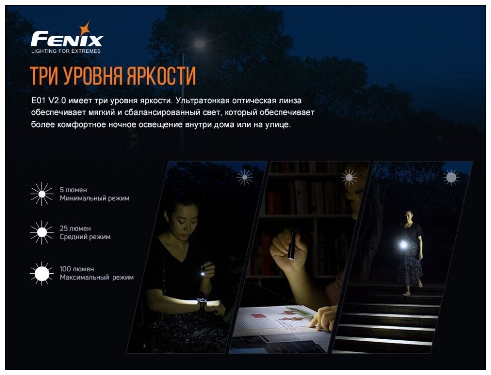 Набор фонарей Fenix PD40R V2.0 + E01 V2.0, PD40RV20E01V20 - фото №6