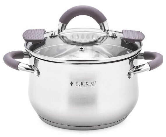 Кастрюля с крышкой Teco TC-C3900-01G, нержавеющая сталь, 20 cm/3,9л