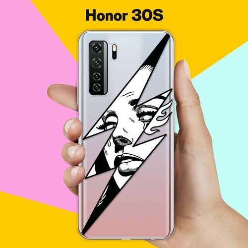 Силиконовый чехол Молния на Honor 30s силиконовый чехол ленивец на honor 30s