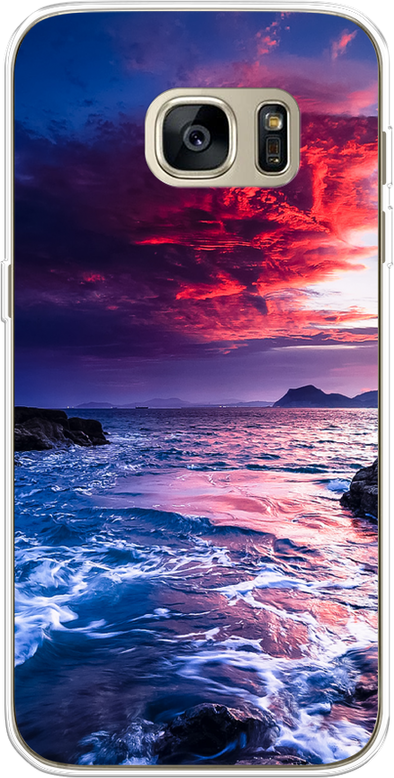 Силиконовый чехол на Samsung Galaxy S7 edge / Самсунг Галакси С 7 Эдж Волны 1