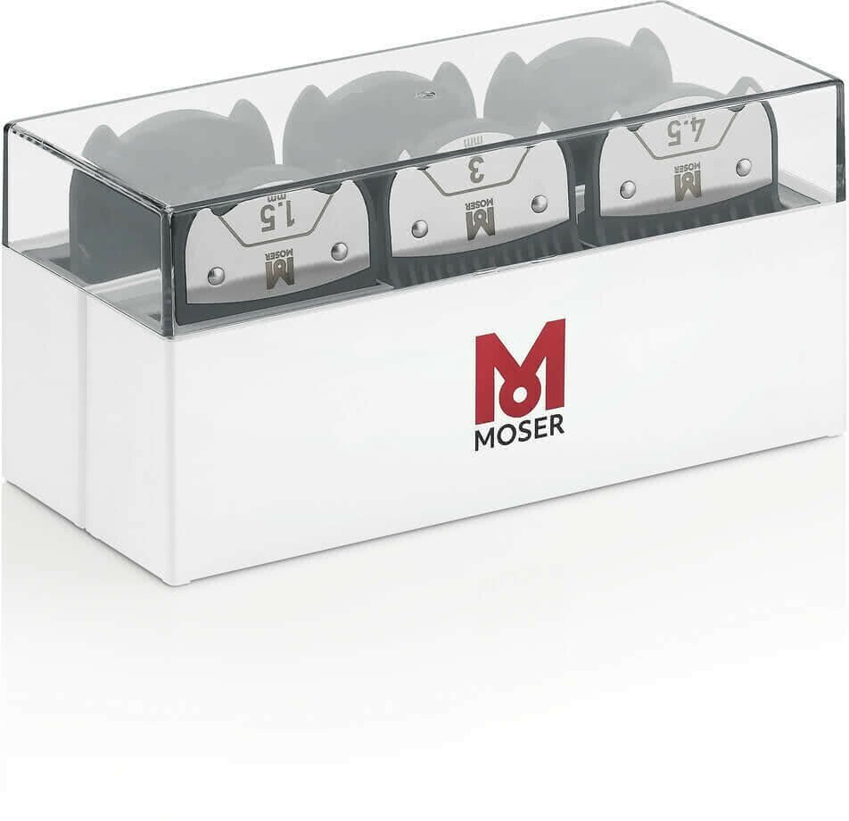 1801-7000 набор магнитных насадок MOSER MAGNETIC ATTACHM. COMB 1.5MM/3MM/4,5MM/6MM/9MM/12MM/BLACK