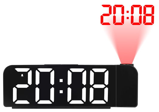 Часы электронные настольные с проекцией 8013, с белой подсветкой
