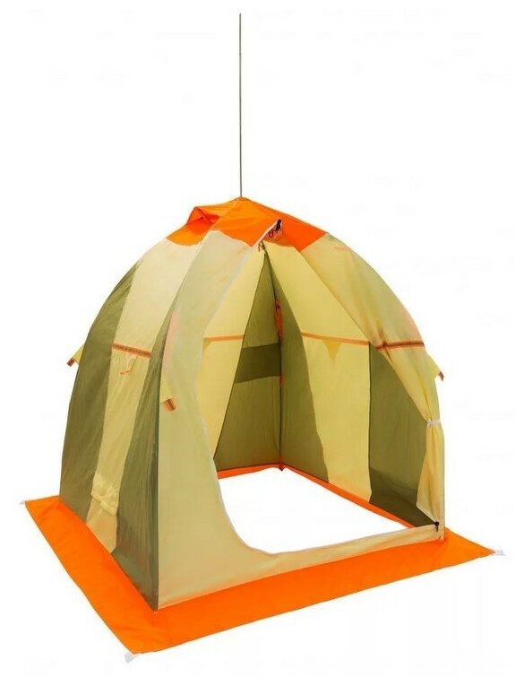 Палатка для зимней рыбалки Митек Нельма-1 (оранжевый-бежевый/хаки)