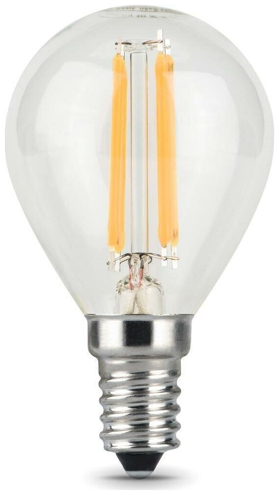 Светодиодная лампа Gauss Filament 5W эквивалент 40W 4100K 450Лм E14 филаментная шар