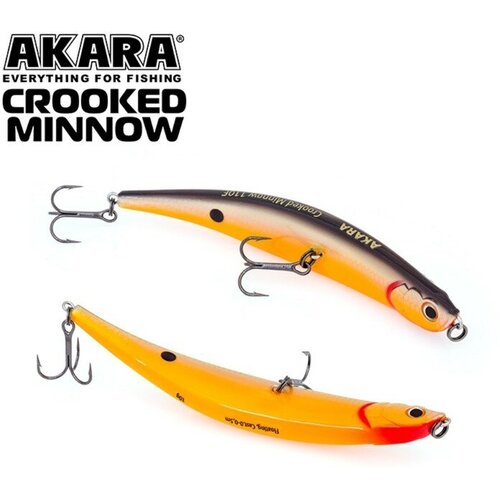 Воблер Akara Crooked Minnow 110F, цвет A19, длина 11 см, 10 гр. воблер akara crooked minnow 110f 10 гр 5 14 oz 4 3 in a31