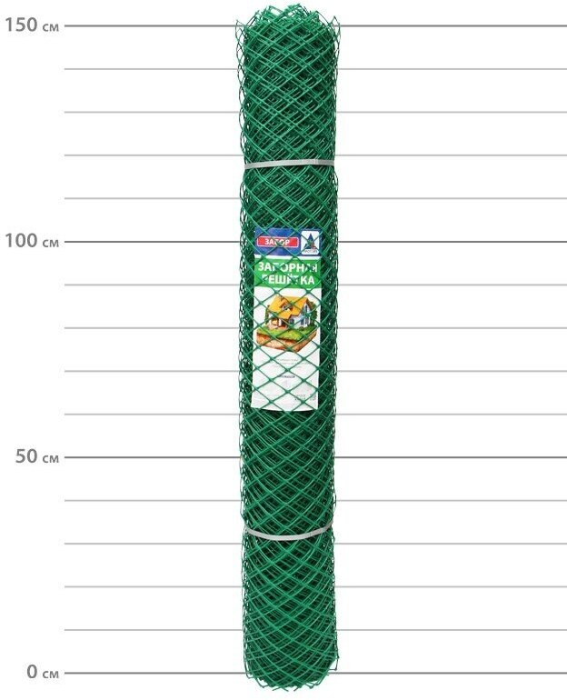 Пластиковая садовая решетка сетка З-40 от ProTent, 1.5х10 м, ячейка 40х40 мм, 350 г/м2, зеленая