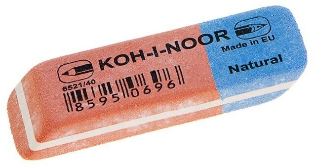 Упаковка ластиков KOH-I-NOOR 6521 6516, 35х24х8мм , каучук, прямоугольный, ассорти [6521040021kdru] 40 шт./кор. - фото №2