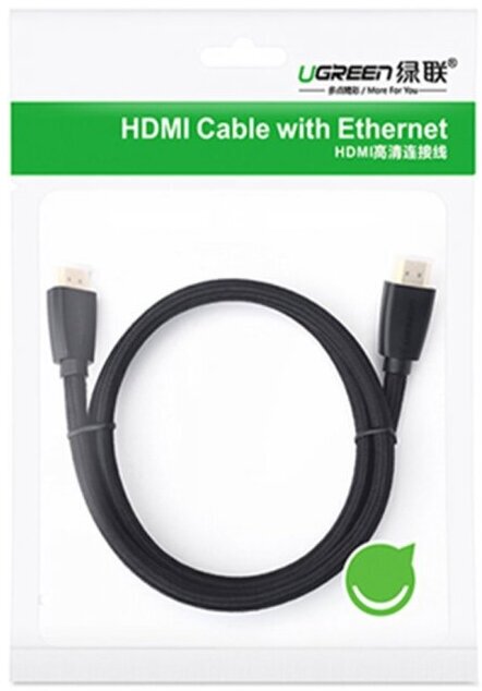Кабель UGREEN HDMI Male To Male Cable With Braid. Длина: 5м. Цвет: черный - фото №9