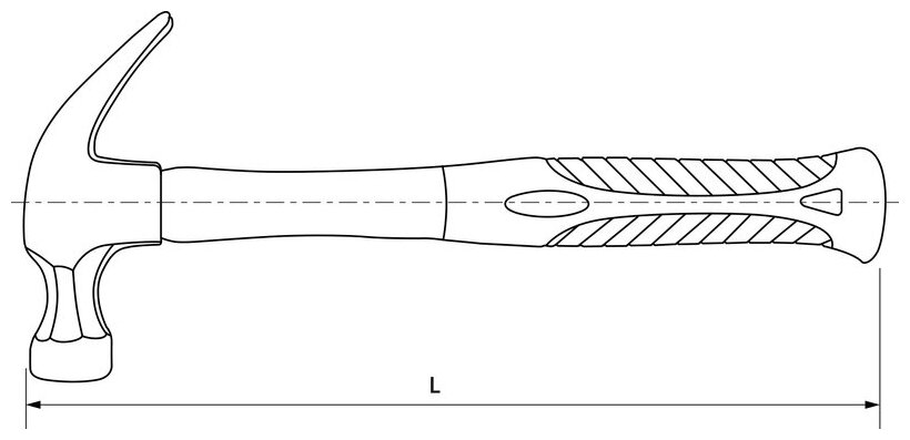 PHCH45 Молоток столярный с фиберглассовой рукояткой 450 гр - фотография № 2
