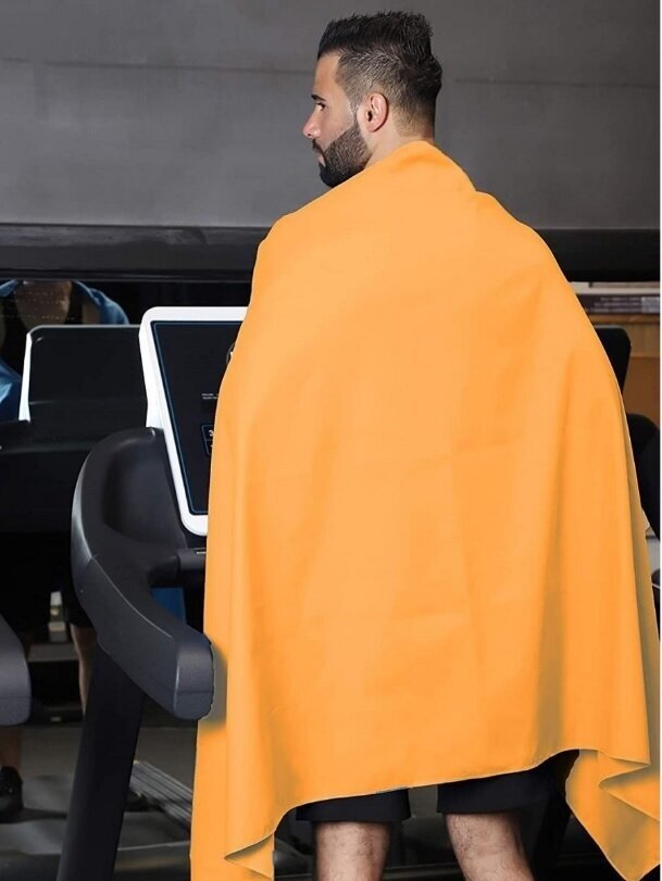 Полотенце спортивное, микрофибра 180*90 оранжевое - фотография № 6
