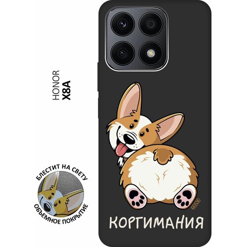 Матовый Soft Touch силиконовый чехол на Honor X8a, Хонор Х8А с 3D принтом CorgiMania черный матовый soft touch силиконовый чехол на honor x8a хонор х8а с 3d принтом sarcasm element w черный