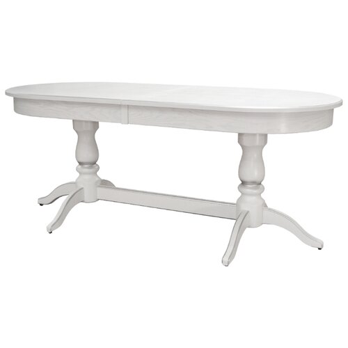 фото Стол кухонный мебелик тарун 5, раскладной, дхш: 190 х 84 см, длина в разложенном виде: 250 см, белый/серебро