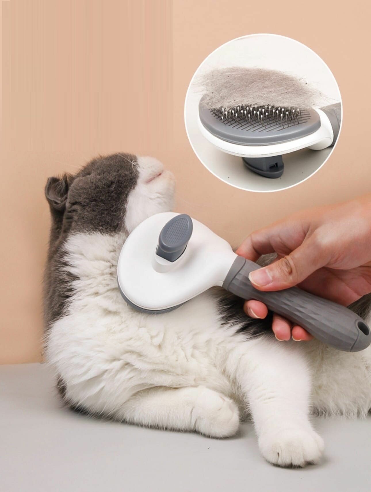 Пуходерка для кошек и собак / Дешеддер с кнопкой самоочищения - фотография № 2