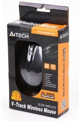 Мышь A4Tech V-Track G3-200NS черный оптическая (1200dpi) беспроводная USB (3but)