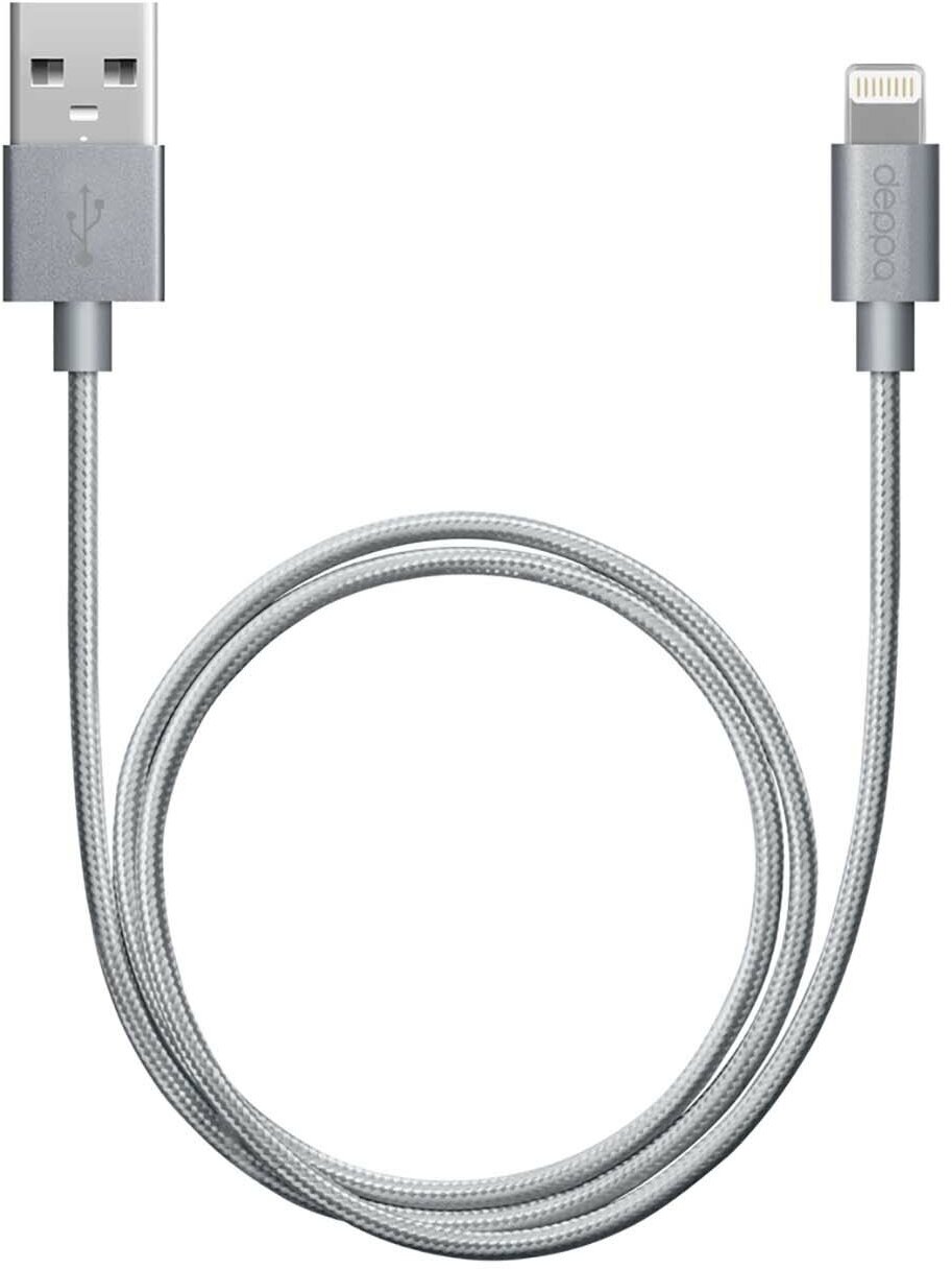 Кабель Deppa для iPod, iPhone, iPad 1,2м MFI USB-Lightning Graphite (72189)