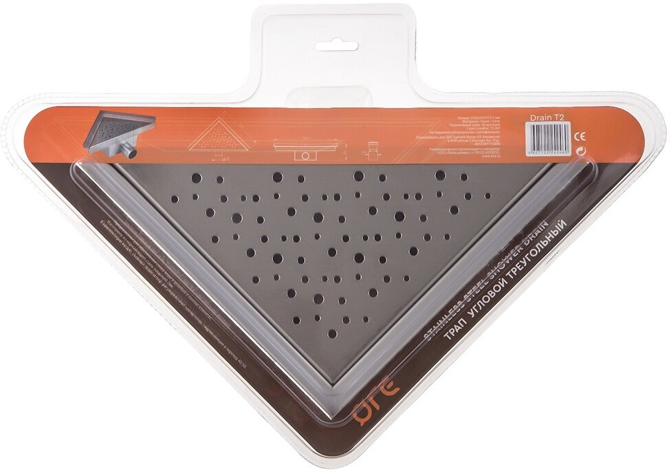 Трап для душа Ore Drain T2 универсальный затвор 355x92x250 мм нержавеющая сталь - фото №9