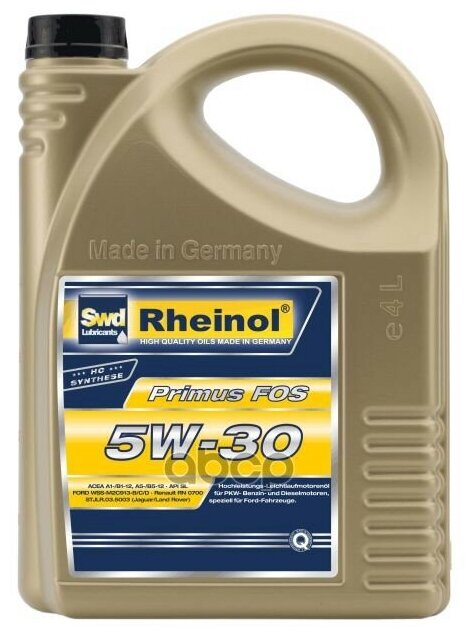 SWD RHEINOL 31173,485 Масло моторное Primus FOS 5W-30 4л