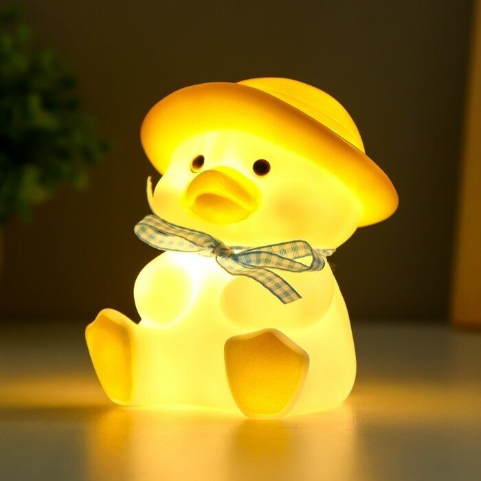 Ночник "Утёнок" LED от батареек жёлтый 7х8,5х11 см 9431372 - фотография № 3