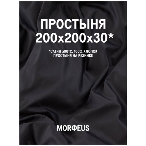 Простыня MORФEUS - Black River - 200x200x30 (на резинке) - сатин
