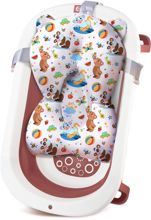 Комплект для купания новорожденных LaLa-Kids, матрасик-горка для купания, ванночка коричневый