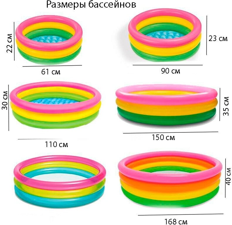 Бассейн надувной Радуга, 61 х 22 см - фотография № 7
