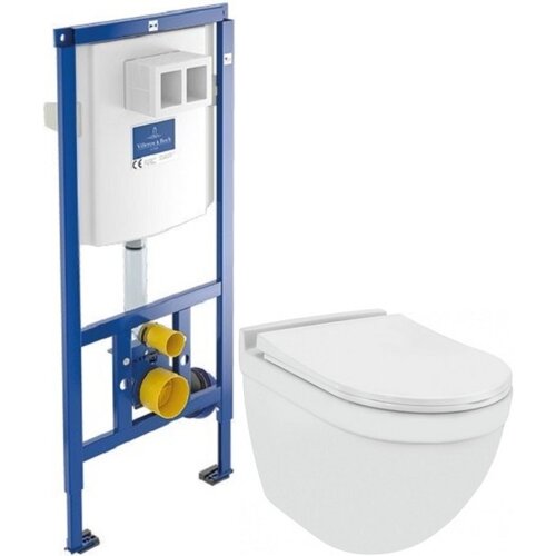 Jaquar Solo SLS-WHT-6953BIUFSM + Villeroy & Boch 92246100, микролифт с горизонтальным выпуском белый