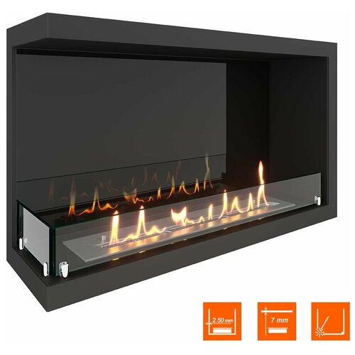 Биокамин угловой SteelHeat Leader 800 левый (Стекло + Стемалит)