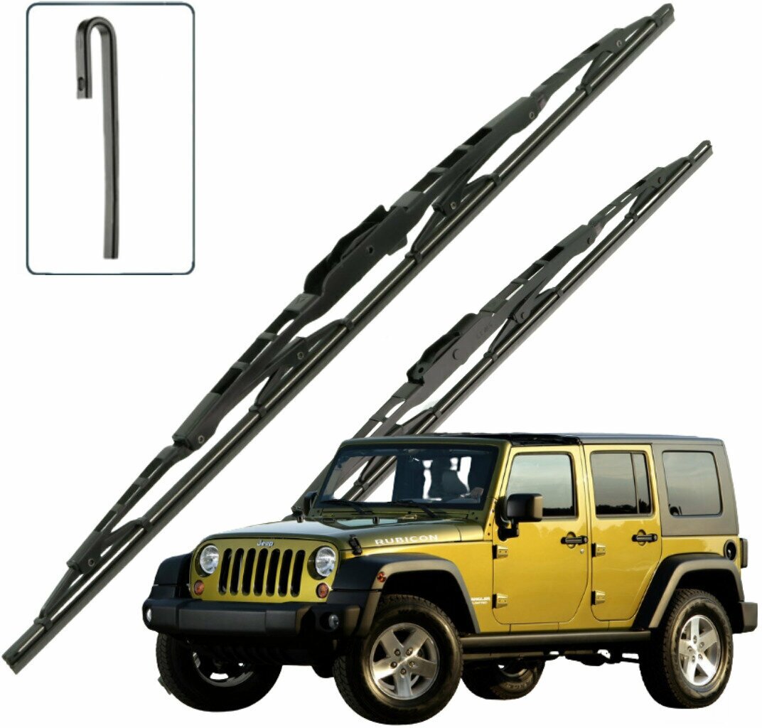 Дворники Jeep Wrangler (3) JK Джип Вранглер 5 дв. 2006 2007 2008 2009 2010 Щетки стеклоочистителя каркасные для автомобиля 380-380 2 шт.