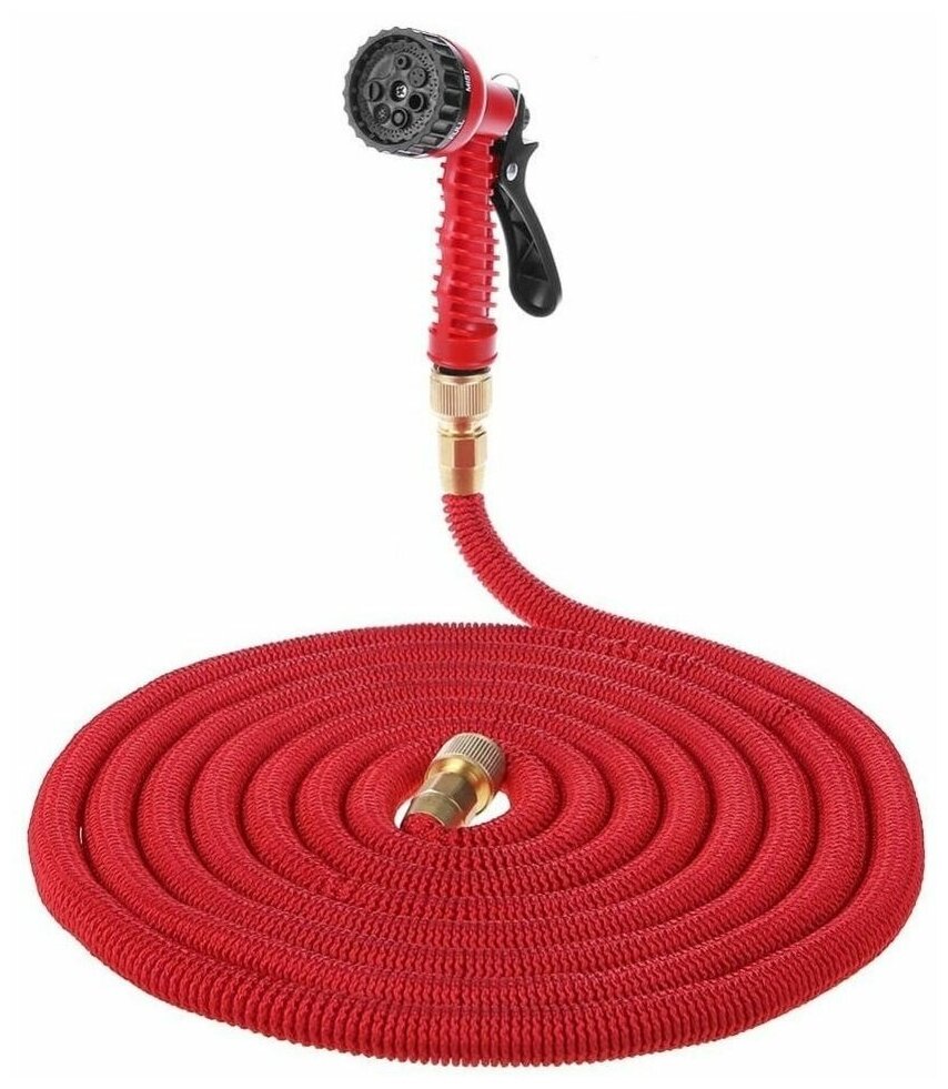 Шланг растягивающийся для полива Magic Garden Hose с 10 до 50 метров, с фитингами и распылителем - фотография № 1