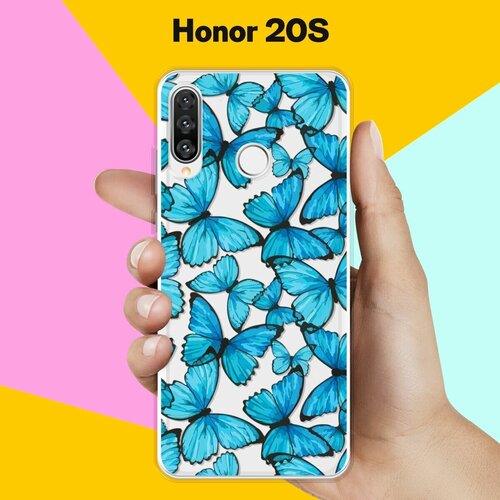 Силиконовый чехол на Honor 20S Узор из бабочек / для Хонор 20С силиконовый чехол узор из цветов на honor 20s