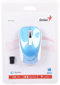 Мышь беспроводная Genius NX-7010 белый зелёный USB - фото №4