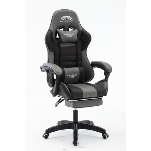 Кресло Стулово игровое серо -черное с массажем