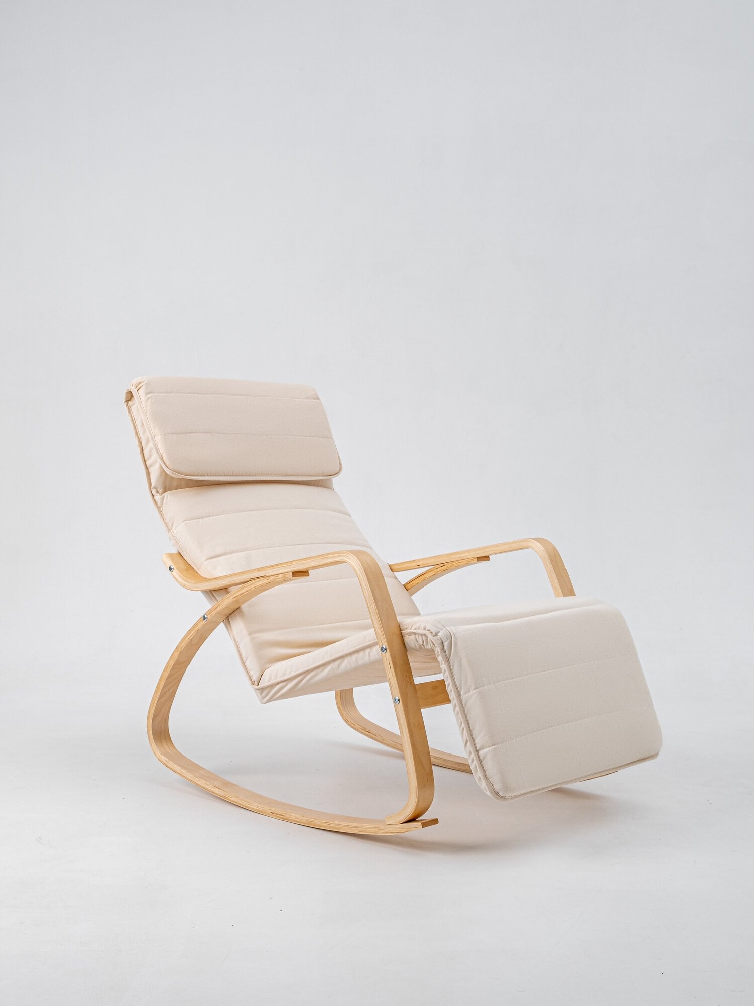 Кресло-качалка, бежевое, с раскладной подставкой для ног ILO Home - фотография № 18