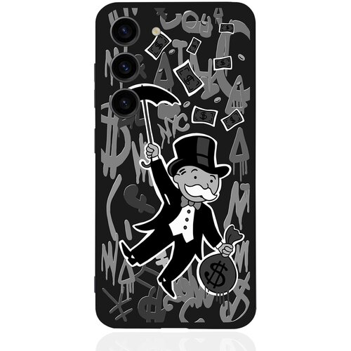 Черный силиконовый чехол MustHaveCase для Samsung Galaxy S23 Monopoly Black Edition/ Монополия