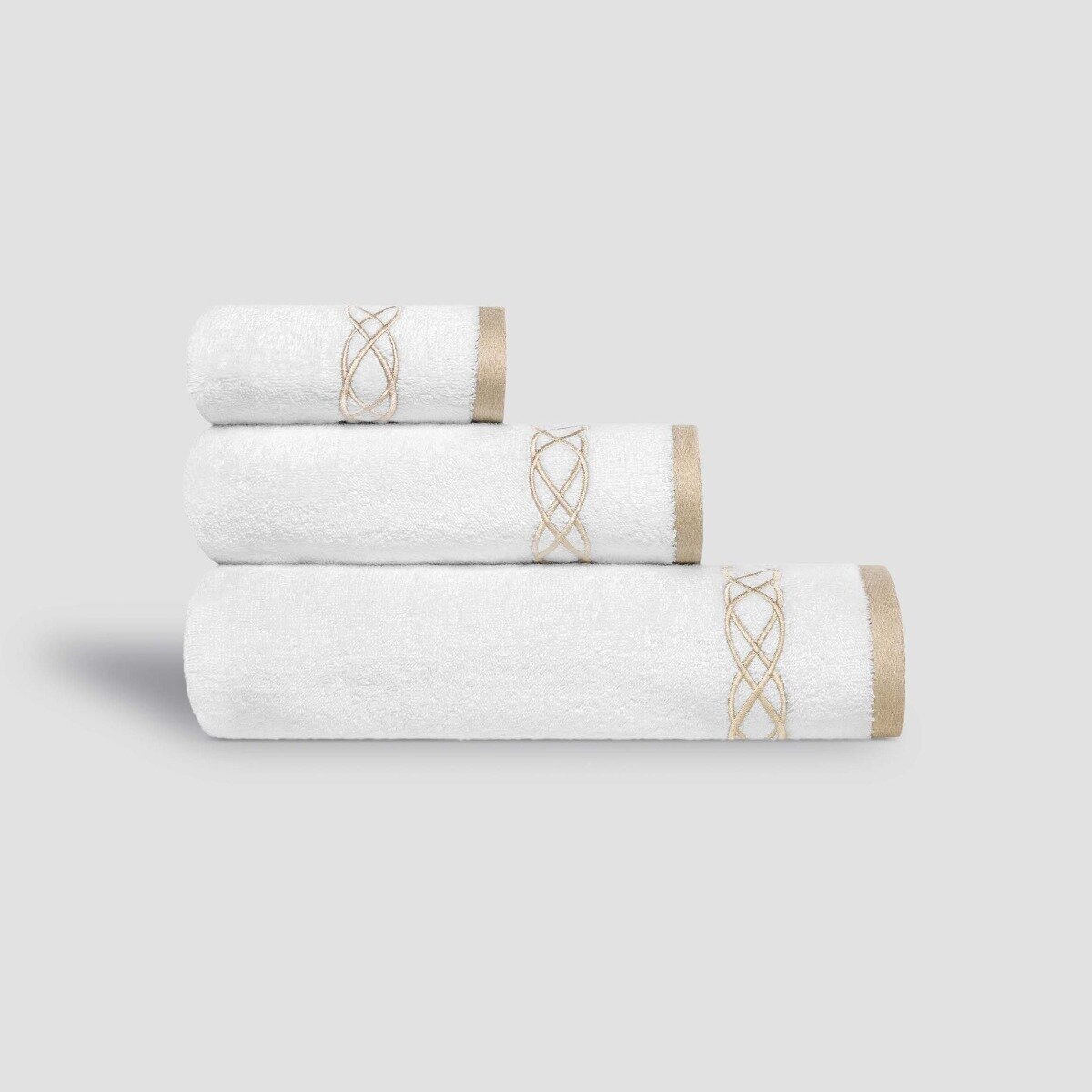 Салфетка Togas Миа 30x30 см, белоснежный с золотистым экрю, - фото №3