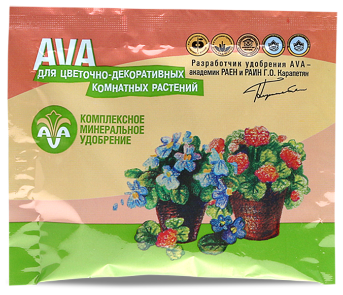 Удобрение "AVA", для цветочно-декоративных комнатных растений, 30 г - фотография № 1
