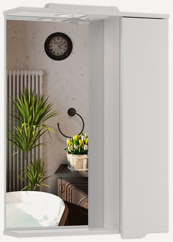 Изображение товара Зеркальный шкаф подвесной SanStar Bianca 60 для ванной комнаты белый