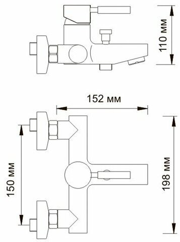 Смеситель для ванны с коротким изливом WasserKRAFT Main 4101 из латуни с хромоникелевым покрытием - фотография № 11