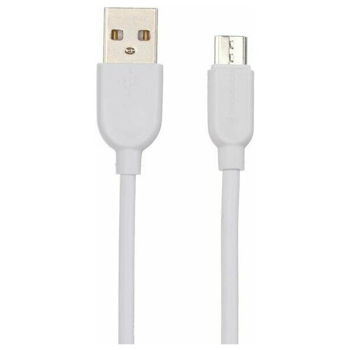 Кабель Borofone BX14, micro USB - USB, 2,4 А, 1 м, белый, 1 шт.