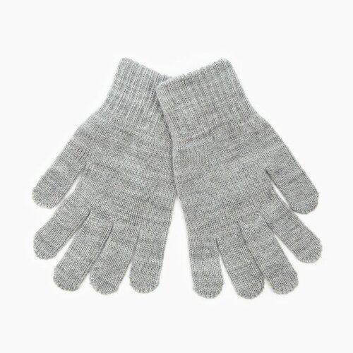 Перчатки одинарные детские, цвет светло-серый, размер 16 (9-12 лет) перчатки minaku размер 16 лет серый