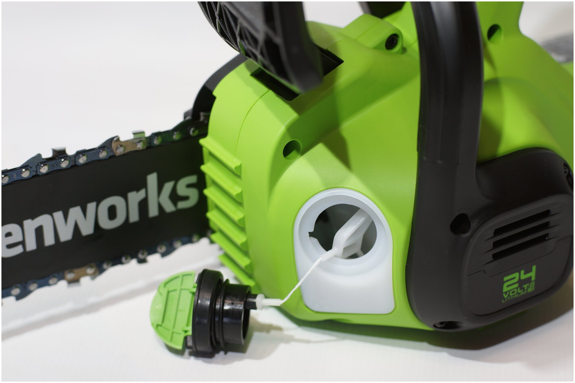Пила аккумуляторная GREENWORKS GD24CS30K2 24 В 30 см - фото №8