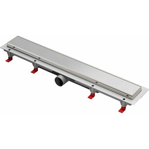 Водоотводящий жёлоб с боковым сливом D 40 - глянец 650 мм KLASIK, рамка из нержавеющей стали Chudej (CH650KN)