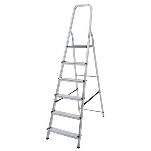 Стремянка Kroft 6 ступеней 125 см алюминиевая ступень 80 мм
